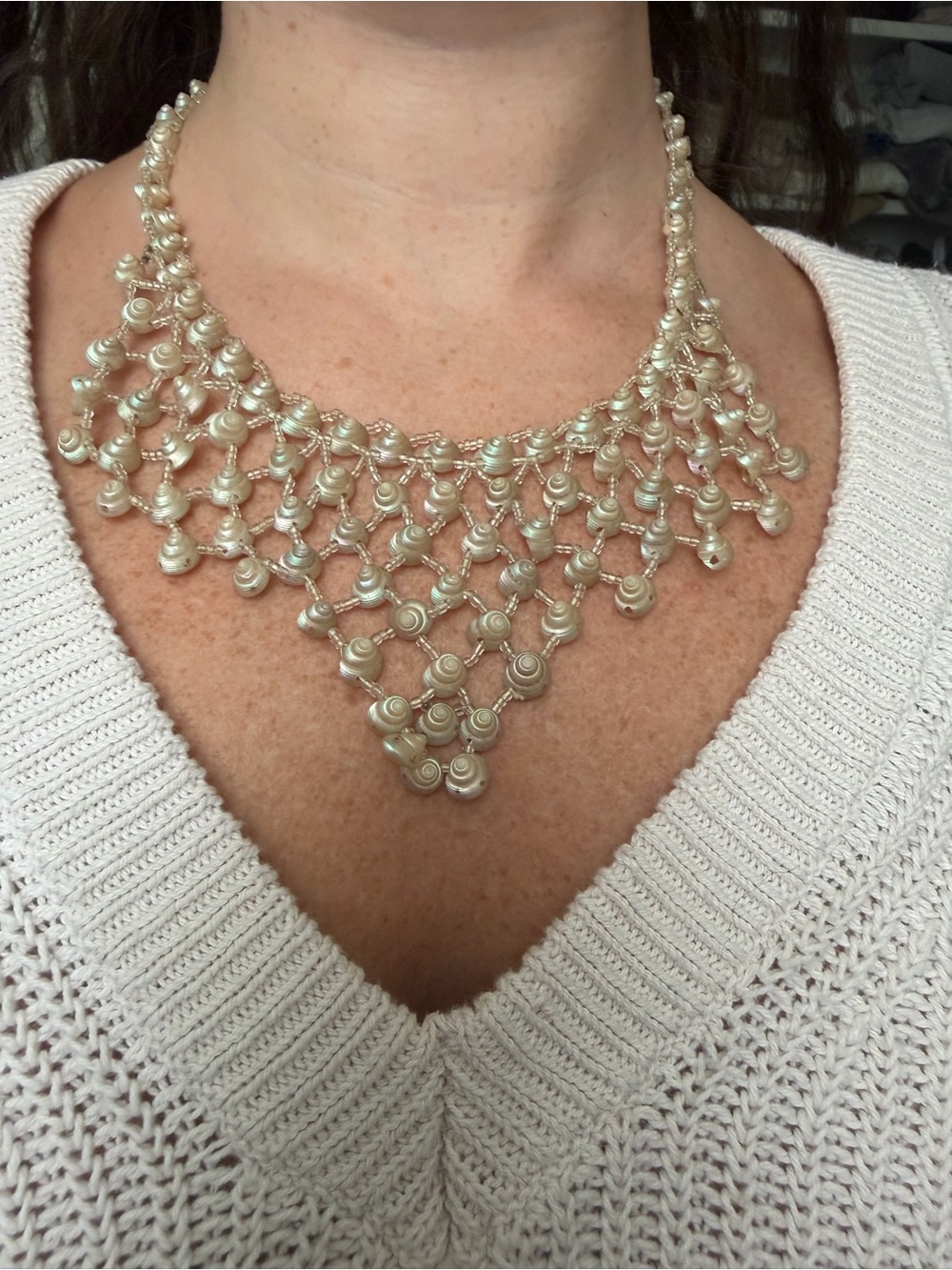 Antique Sea Shell Bib Necklace 🐚 (circa ~1912)